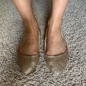 Gold glitter flats